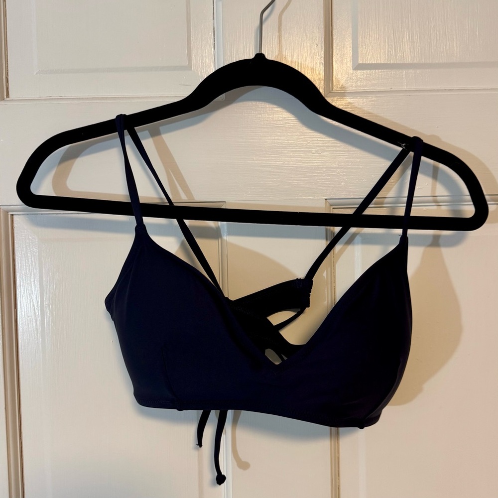 J. Crew | French Cross-Back Bikini Top, Navy Blue Color, Size XL - EUC - Picture 4 of 9
